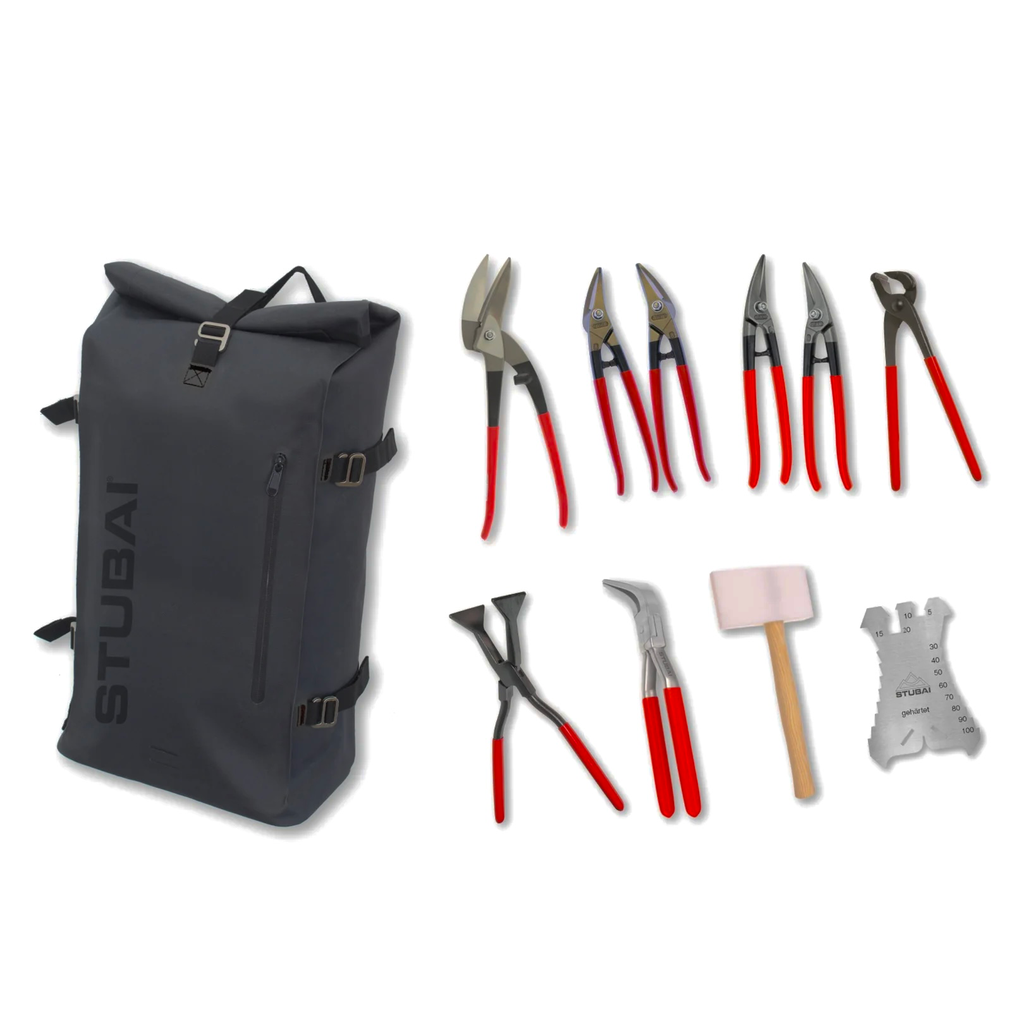 Trousse d’outils pour zingueur, 7 pièces, sac de rangement